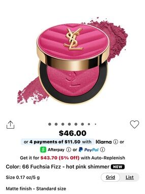 Yves Saint Laurent Hot Pink Shimmer Blush